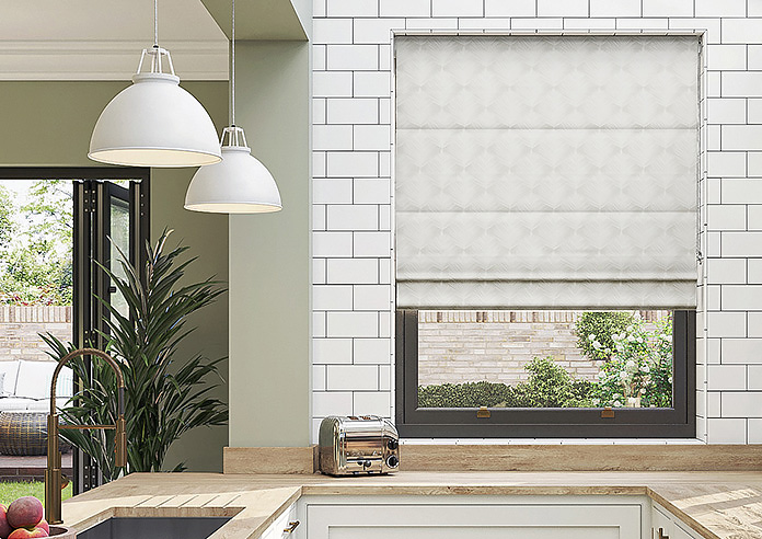 Gentle Palm, Warm Grey - Twist&Fit Roman Blind - Image 3